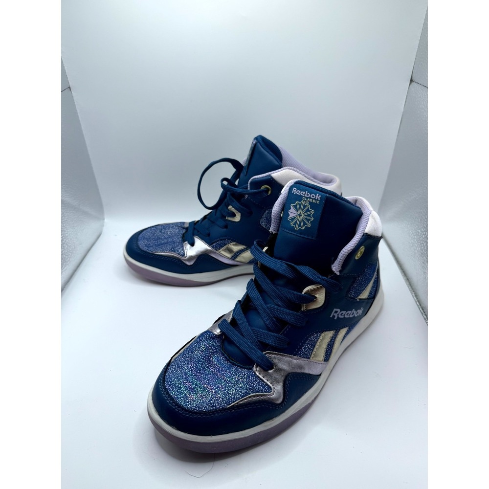 Reebok Street Stud Mid Mens 7 Sneaker Navy Blue Leather Round Toe Lace Up Shoes